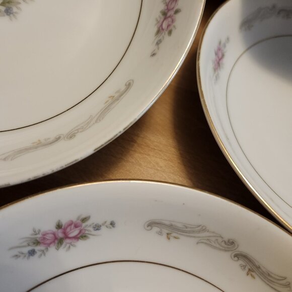 6- Crest Wood Bridal Rose China Japan 7.25" Bowls 1390 - Picture 5 of 9